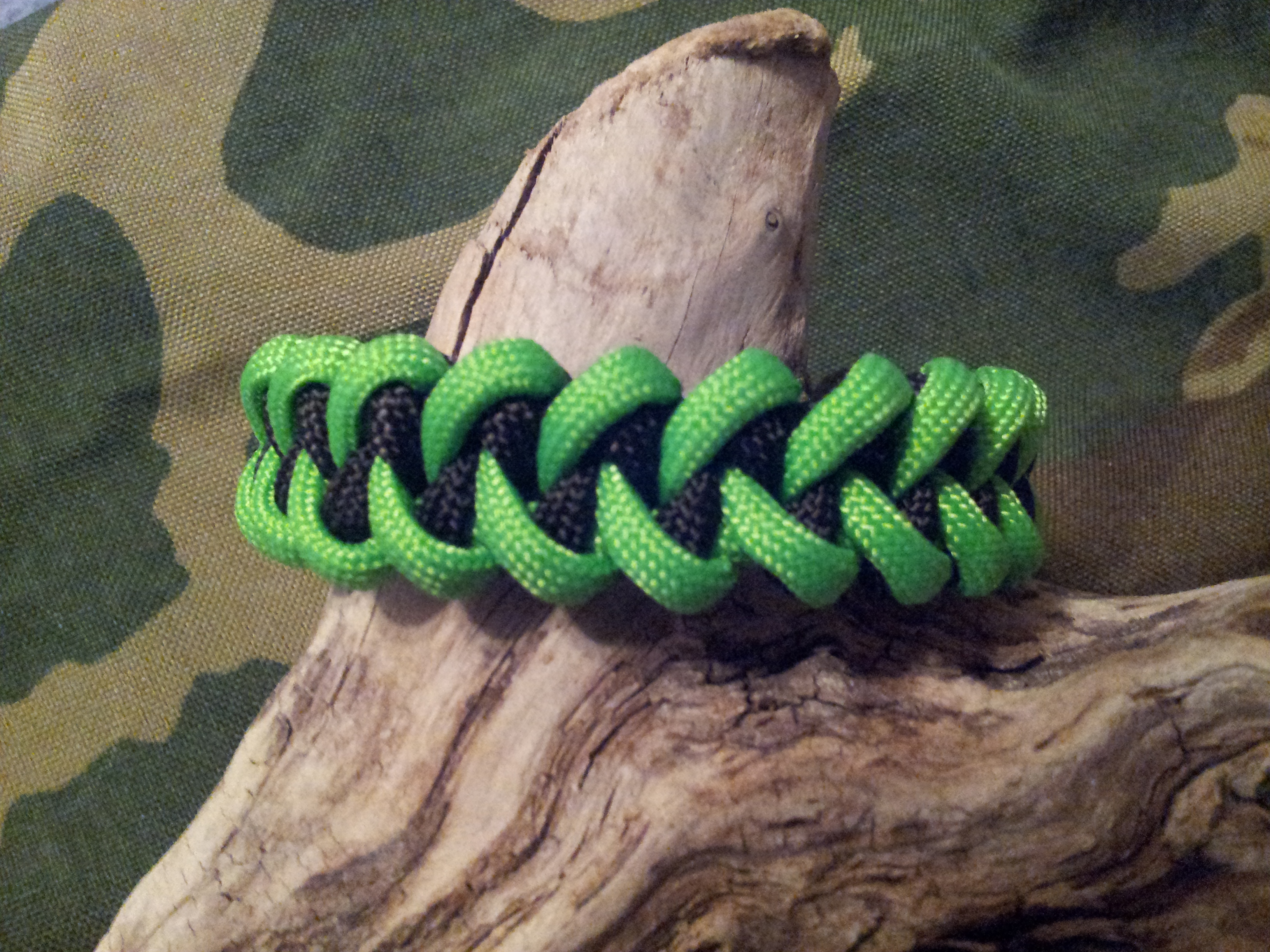 Lime Green and Black Shark Jaw Bone Paracord Bracelet-